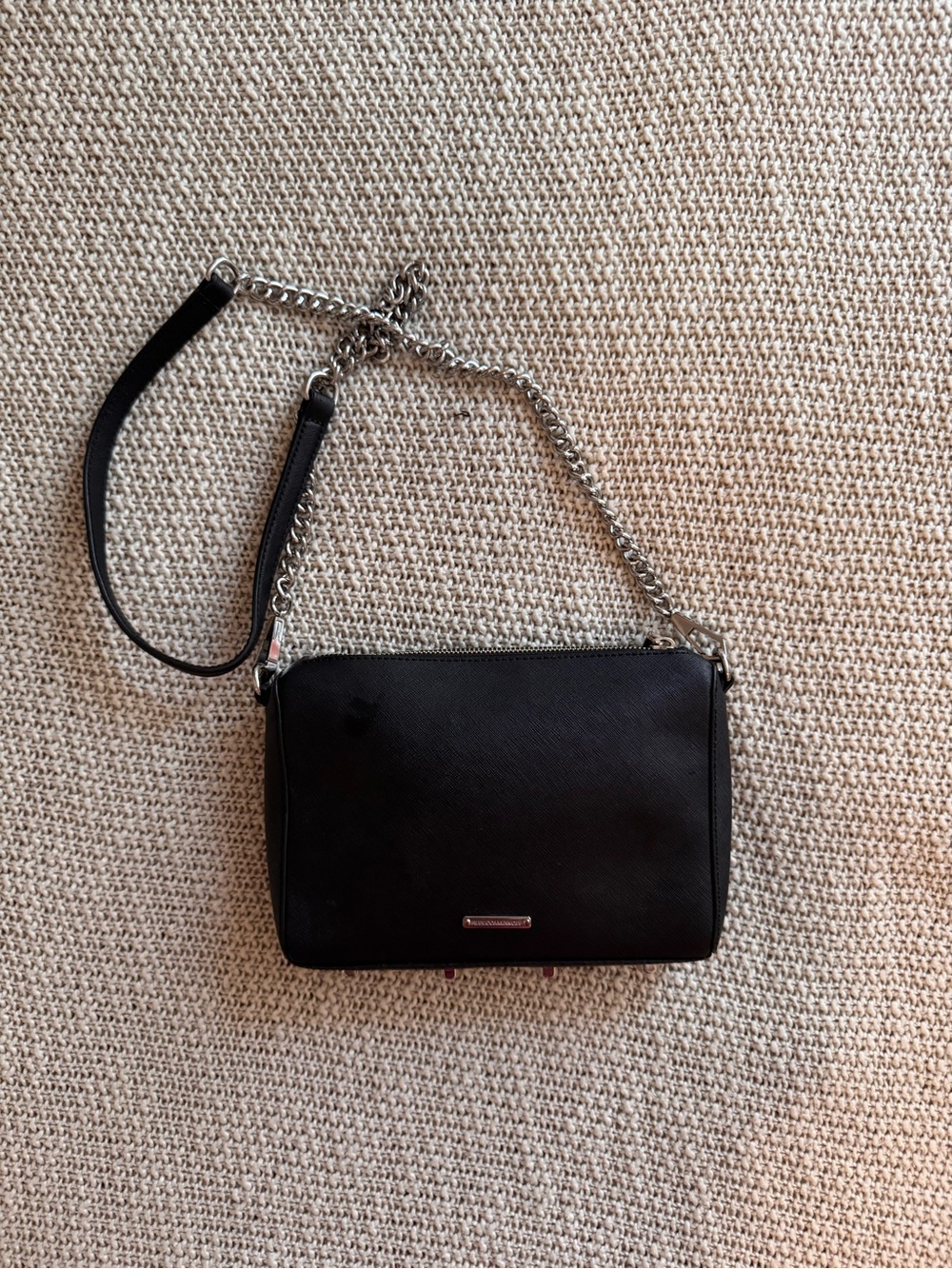Rebecca Minkoff Black Crossbody Bag with Silver Chain Strap